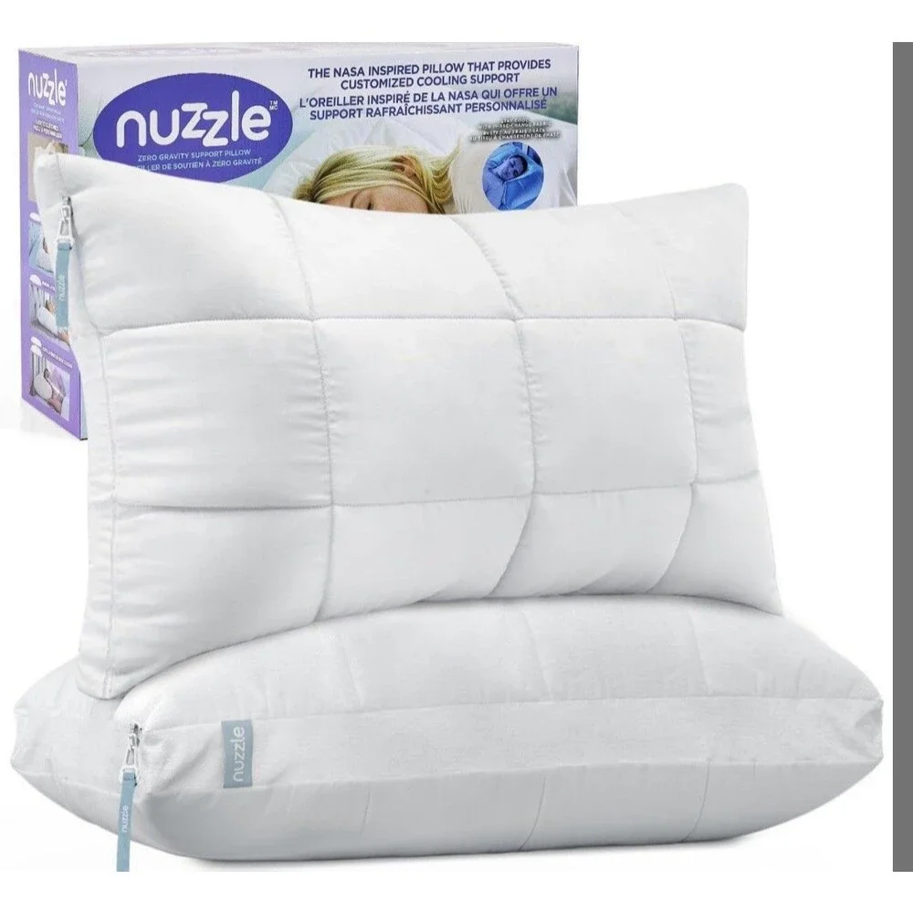 Nuzzle Queen Size Adjustable Firm Pillow – Hotel Luxury Neck Support Set Of 2